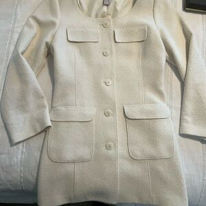 H&M Cream Textured mini dress/Blazer